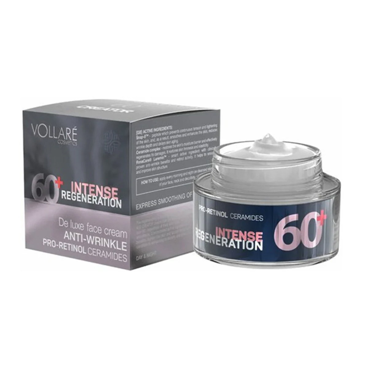 کرم ضد چروک قوی 60 حاوی رتینول~60+ Intense Regeneration Anti Wrinkle Cream~VOLLARE