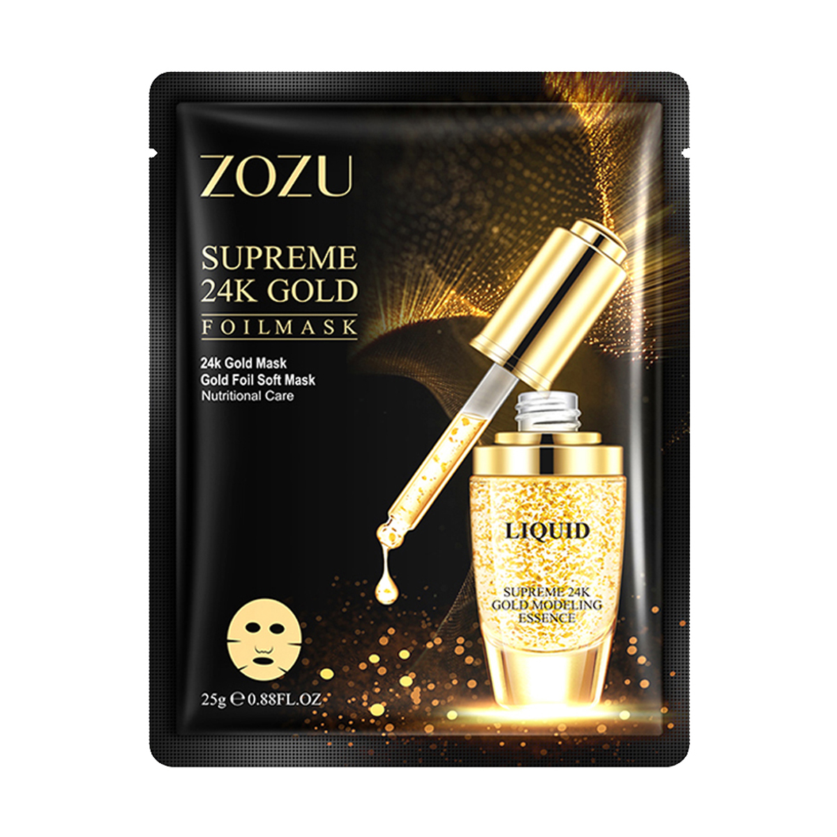 ماسک نقابی آبرسان و ترمیم کننده طلای 24K~Supreme 24K Gold Facial Mask~ZOZU