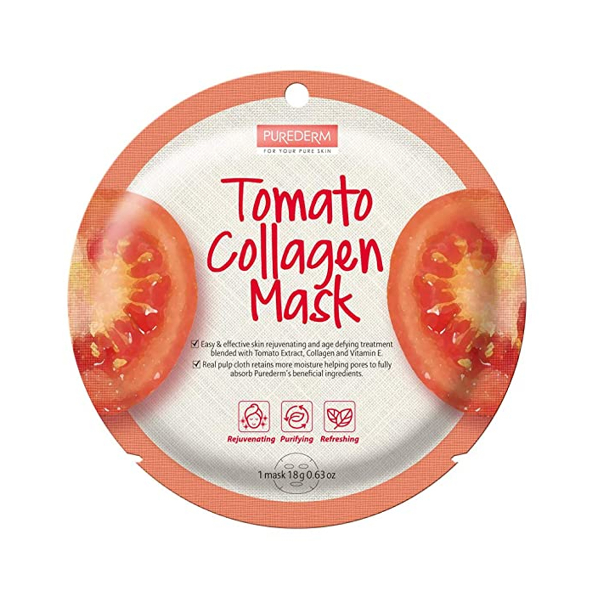 ماسک نقابی کلاژن ساز گوجه فرنگی~Tomato Collagen Mask~PUREDERM