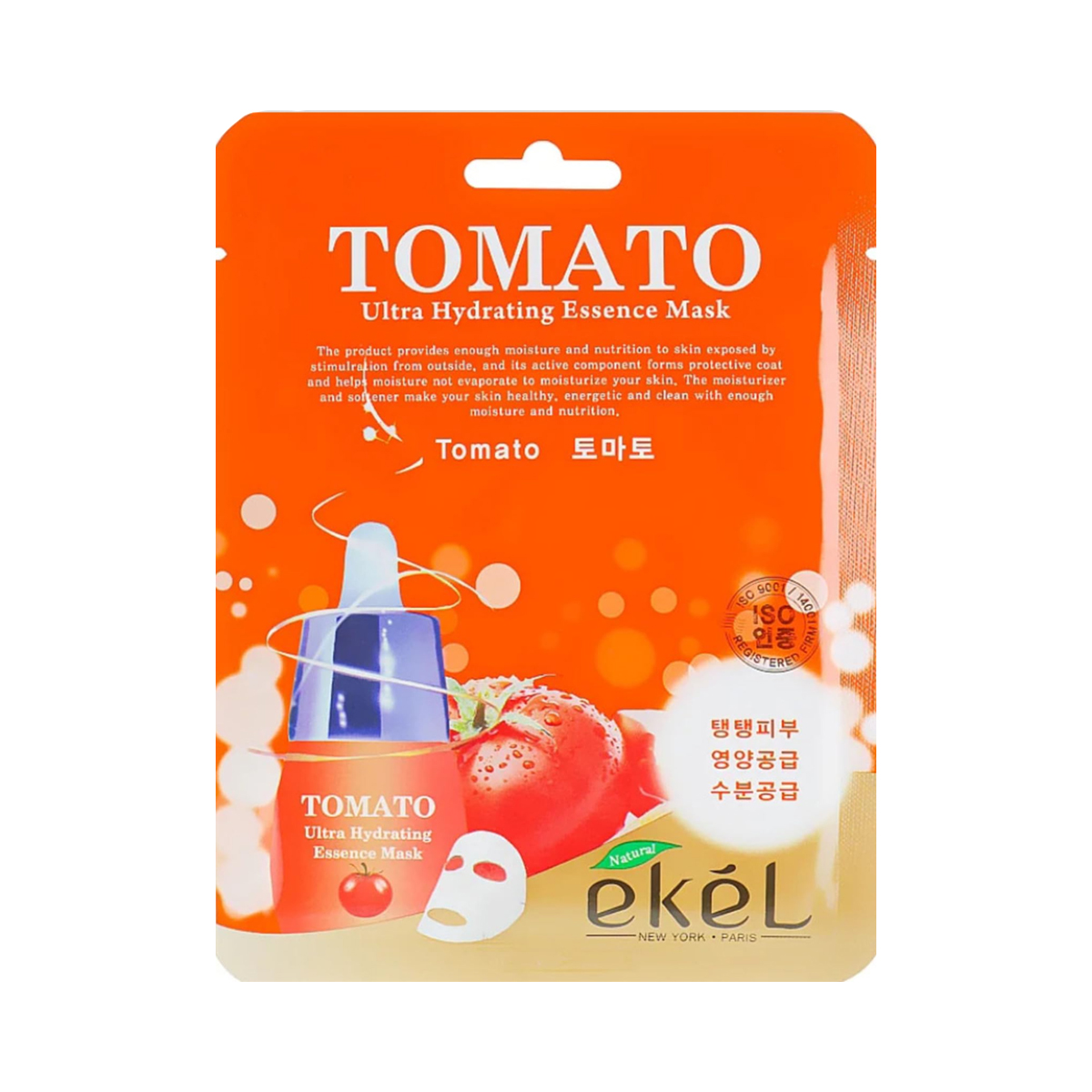 ماسک نقابی مرطوب کننده و نرم کننده گوجه فرنگی~Tomato Ultra Hydrating softening Essence Mask~EKEL
