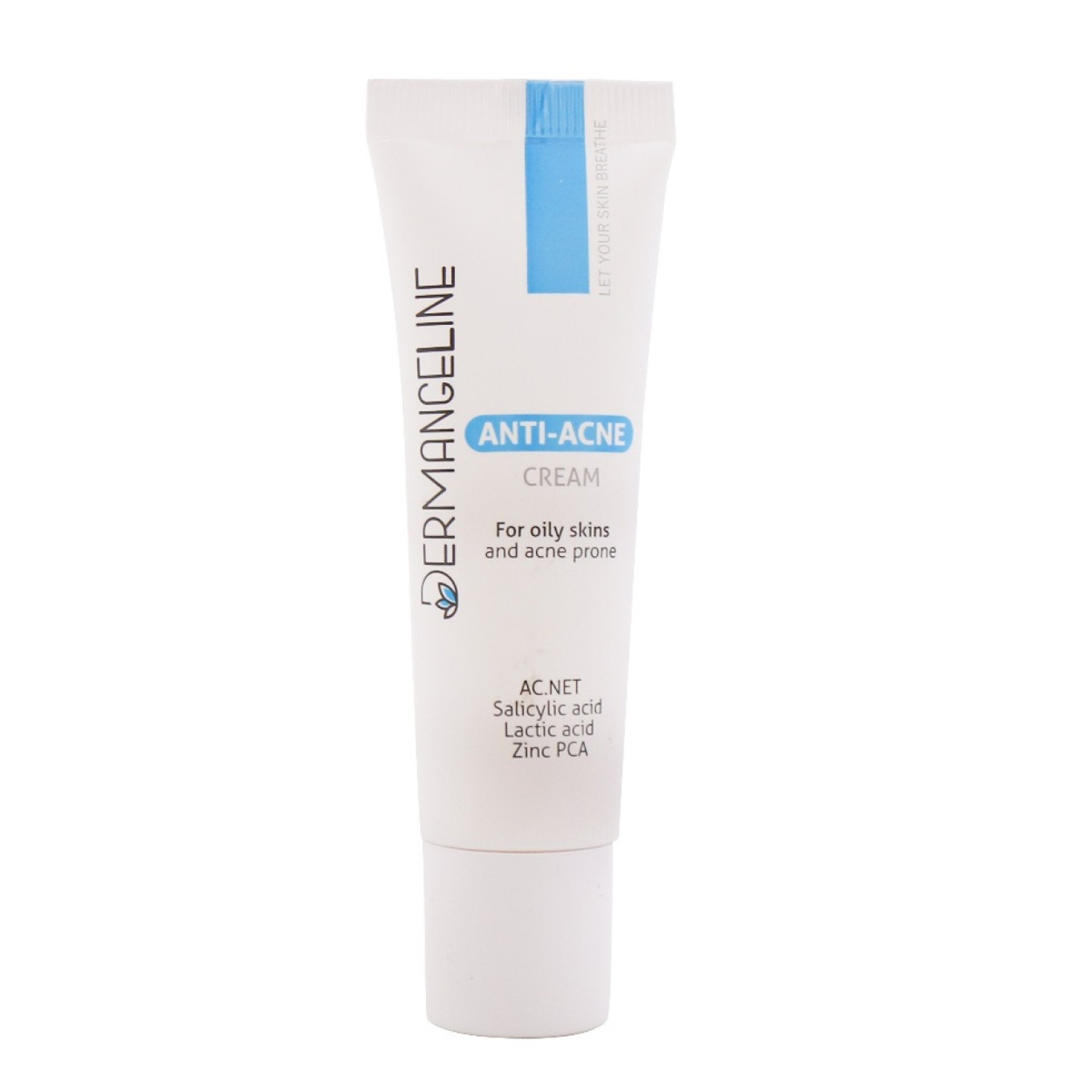 کرم مناسب پوست های دارای جوش حاوی 0.5% سالیسیلیک اسید و 2.25% لاکتیک اسید ~Anti-Acne Cream For Acne Prone And Oily Skins~DERMANGELINE