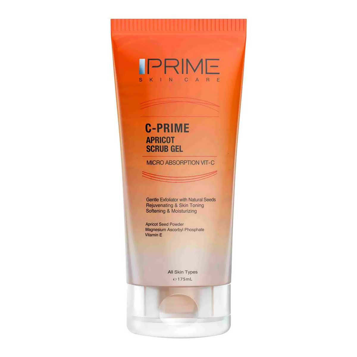 ژل اسکراب پاک کننده زردالو حاوی ویتامین C~C Prime Apricot Scrub Gel~PRIME
