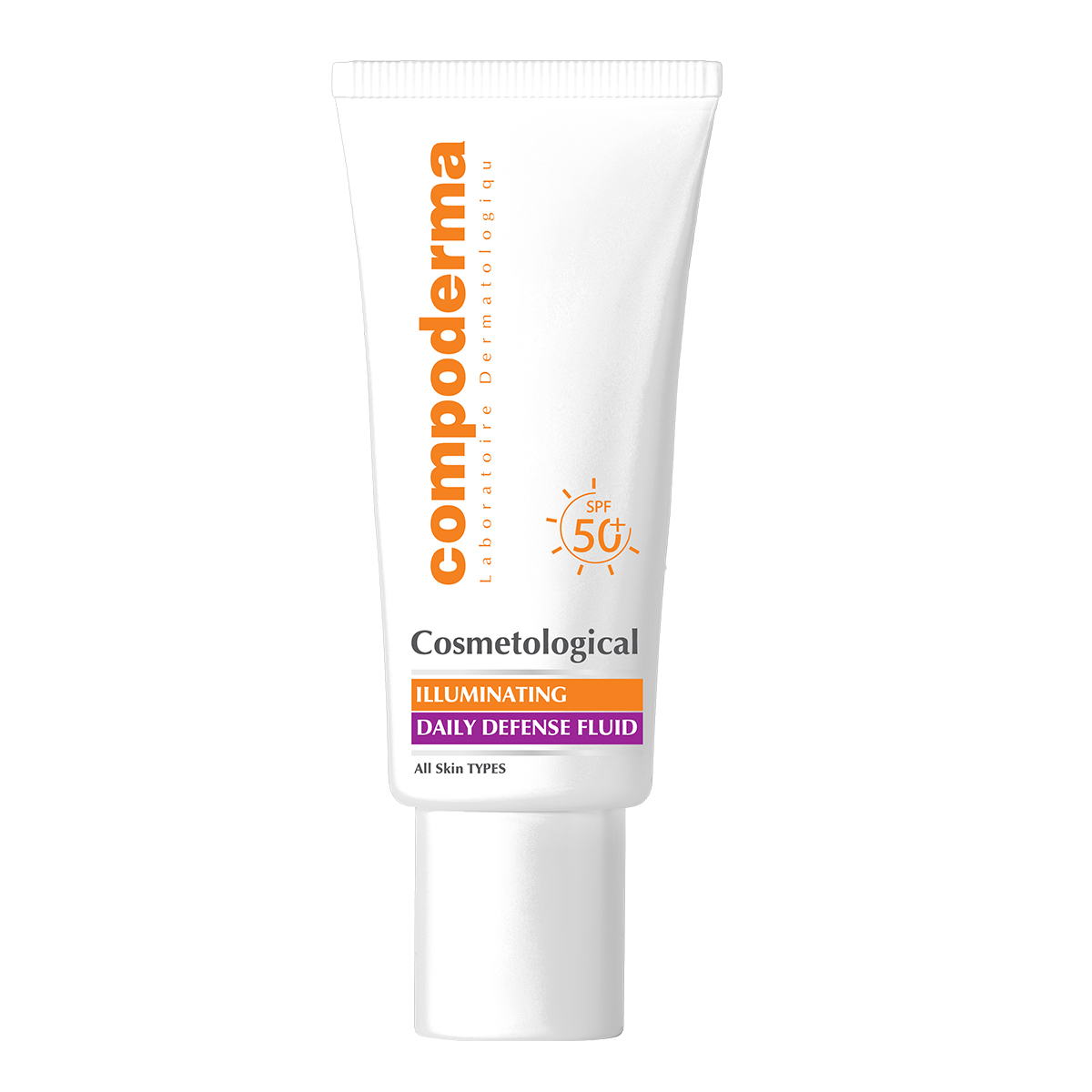 ضد آفتاب ایلومینیتیگ SPF50+ پوست مستعد لک~Illuminating Daily Defend Fluid All Skin Types~COMPODERMA