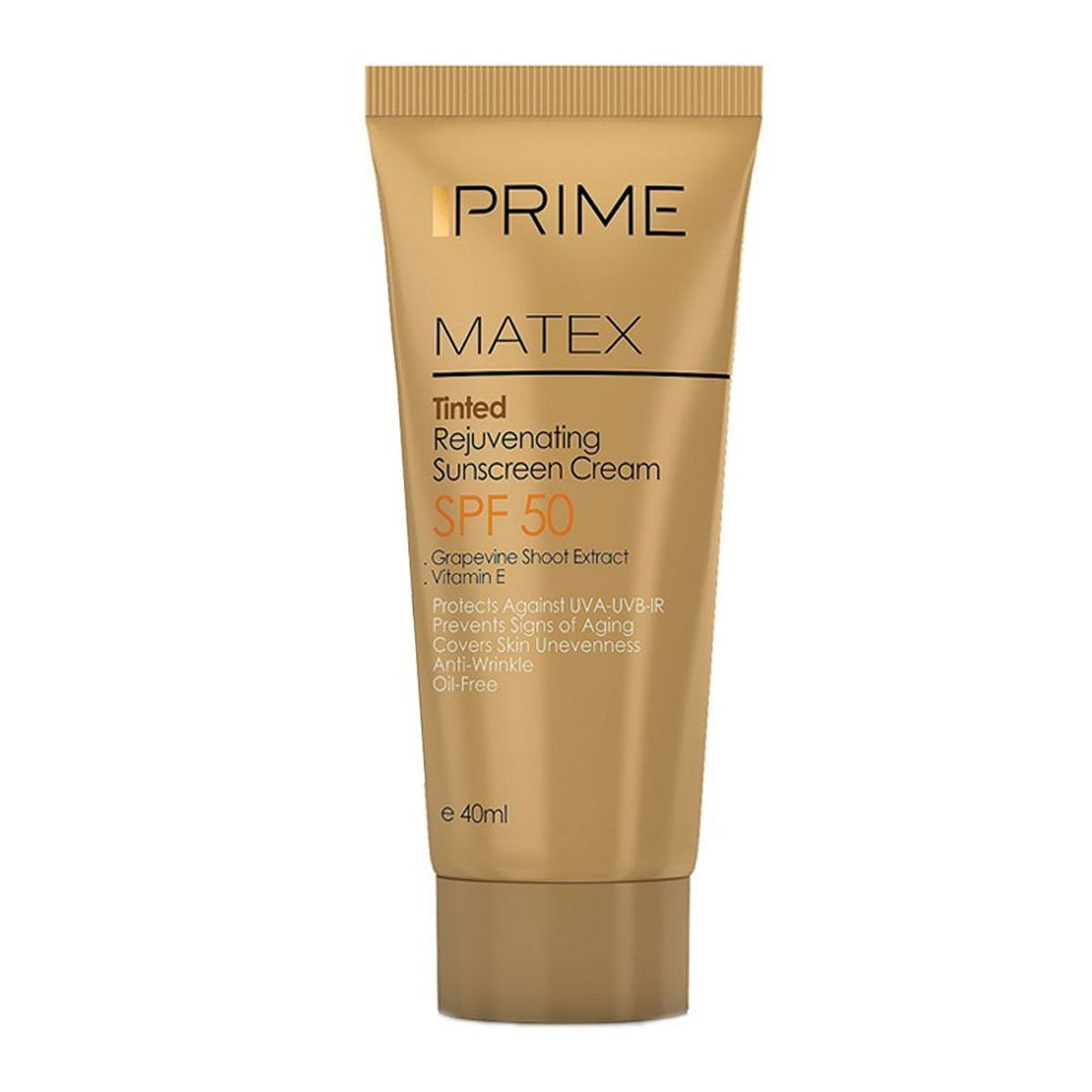 ضد آفتاب SPF50 جوان کننده رنگی فاقد چربی~Matex Tinted Anti Aging Sunscreen Cream SPF50 Oil Free~PRIME